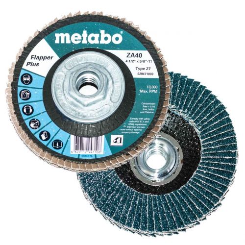  Metabo 629478000 7 x 5/8 - 11 Flapper Plus Abrasives Flap Discs 60 Grit, 5 pack