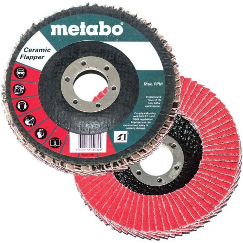  Metabo 629494000 4.5 x 7/8 Ceramic Flapper Abrasives Flap Discs 60 Grit, 10 pack