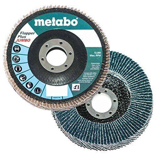  Metabo 629431000 4.5 x 7/8 Flapper Plus Jumbo Abrasives Flap Discs 40 Grit, 5 pack