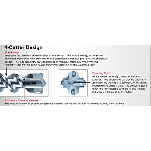  Metabo 676267000 SDS-Max Shank 4-Cutter Drill Bit 1-1/16 x 18 x 23 (1per Pack)