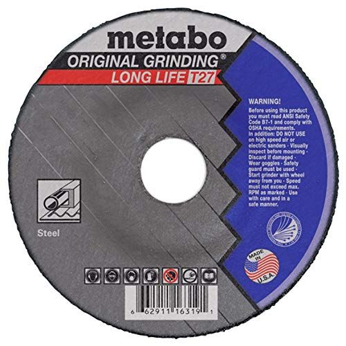  Metabo?- Application: Steel - 6 x 1/4 x 7/8 - A24R Original Ll (616319000), Type 27 Depressed Center Grinding Wheels