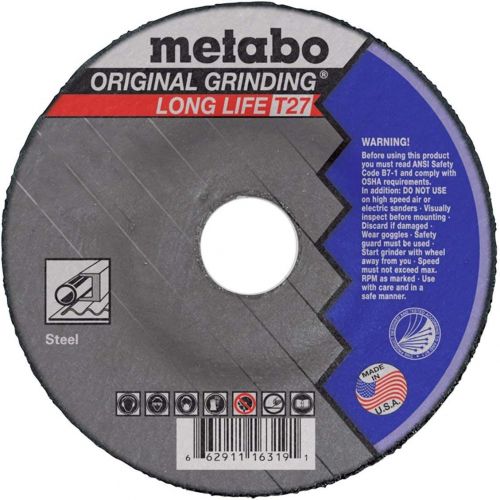  Metabo?- Application: Steel - 6 x 1/4 x 7/8 - A24R Original Ll (616319000), Type 27 Depressed Center Grinding Wheels