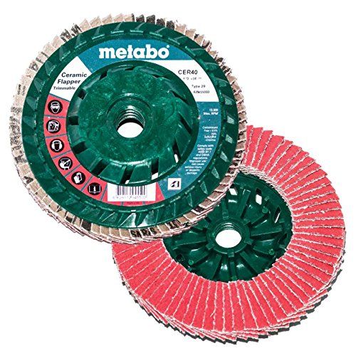  Metabo 629458000 5 x 5/8 - 11 Ceramic Flapper Trimmable Abrasives Flap Discs 40 Grit, 5 pack