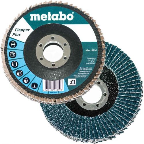  Metabo 629420000 4.5 x 7/8 Flapper Plus Abrasives Flap Discs 60 Grit, 10 pack