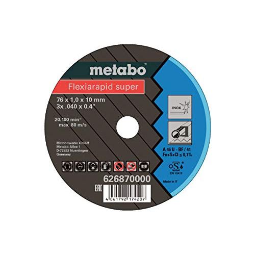  Metabo 626870000 5 Flexiarapid Super 76 x 1.0 x 10 mm Stainless Steel