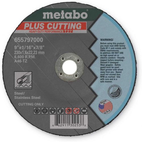  Metabo 655797000 9 x 1/16 x 7/8 Plus - Cutting Wheels, 10 pack