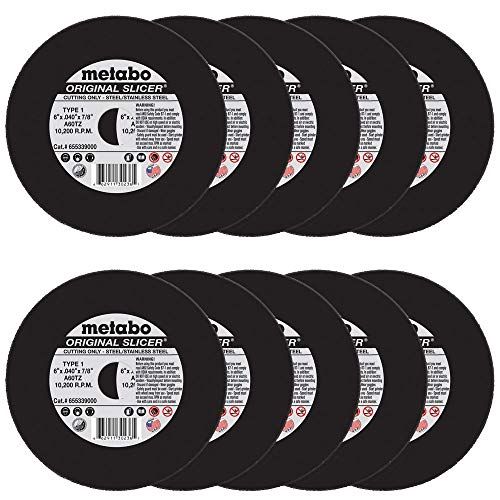  Metabo 655339000-10PK 6 x .040 x 7/8 A60TZ Slicer Cutting Wheel T1 (10pk)