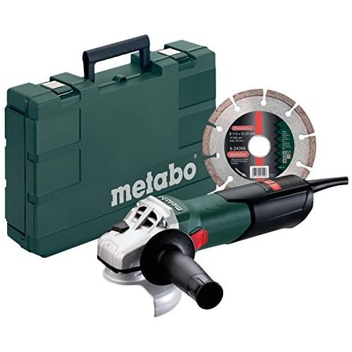  Metabo W9-115 Kit 8.5 Amp 10500 rpm Angle Grinder Kit with Case and Diamond Wheel, 4-12