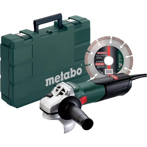  Metabo W9-115 Kit 8.5 Amp 10500 rpm Angle Grinder Kit with Case and Diamond Wheel, 4-12