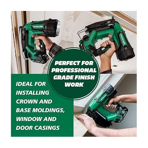  Metabo HPT 18V MultiVolt™ Straight Cordless Finish Nailer Kit, 16 Gauge Finish Nailer, (1) 18V 2.0Ah Lithium Ion Battery w/Fuel Gauge, Accepts Finish Nails, Lifetime Power Tool Warranty, NT1865DMST