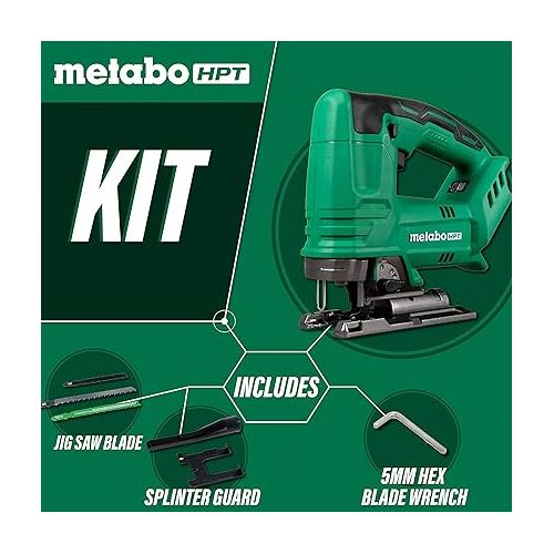  Metabo HPT 18V MultiVolt Jig Saw | 2500 SPM | Variable Speed Trigger | Tool Only | CJ18DAQ4