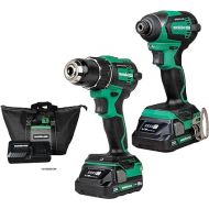 Metabo HPT 18V MultiVolt™ Cordless Brushless Driver Drill & Impact Driver Combo Kit, Includes 2 Lithium-Ion Batteries, Case and Charger, Lifetime Tool Warranty, Lightweight Power Tool set, KC18DEXQB