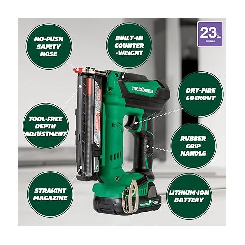  Metabo HPT Cordless 18V MultiVolt Pin Nailer Kit