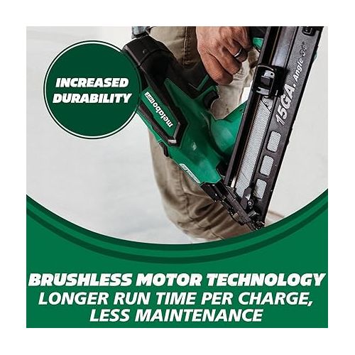  Metabo HPT 18V MultiVolt™ Angled Cordless Finish Nailer Kit, 15 Gauge, 1-1/4