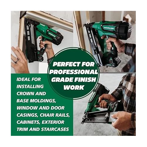  Metabo HPT 18V MultiVolt™ Angled Cordless Finish Nailer Kit, 15 Gauge, 1-1/4