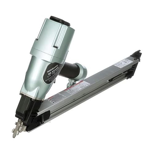  Metabo HPT Metal Connector Nailer | Pro Preferred Brand of Pneumatic Nailers | 36 Degree Magazine | Accepts 1-1/2-Inch to 2-1/2 Nails | Ideal for Fastening Metal Connectors to Wood | NR65AK2