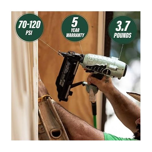  Metabo HPT Finish Nailer | 16 Gauge Finish Nails - 1-Inch up to 2-1/2-Inch | Integrated Air Duster | 5-Year Warranty | NT65M2S