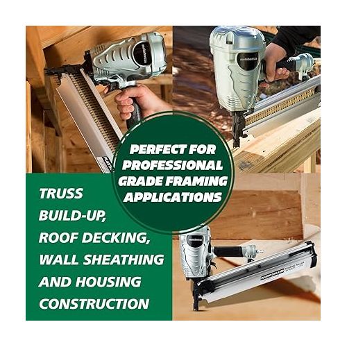  Metabo HPT Framing Nailer, The Pro Preferred Brand of Pneumatic Nailers*, 21° Magazine, Accepts 2