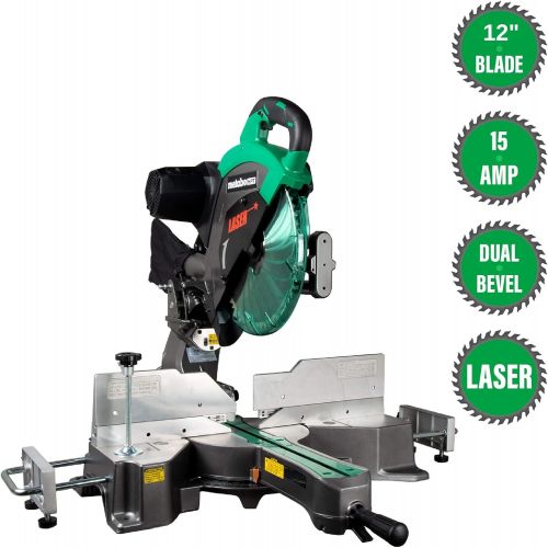  Metabo HPT Sliding Compound Miter Saw 12-Inch Blade Double Bevel Laser Marker 15-Amp Motor 5 Year Warranty C12RSH2S