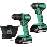 Metabo HPT 18V MultiVolt Cordless Combo Kit Includes Drill and Impact Driver Sub-Compact Brushless Motor Lithium-Ion Batteries Lifetime Tool Warranty KC18DDX