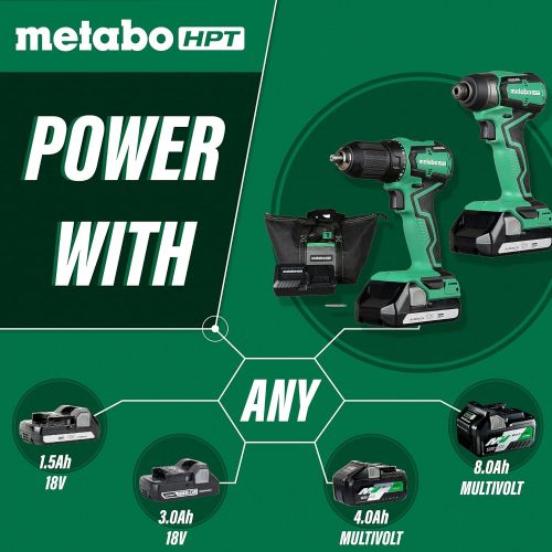  Metabo HPT 18V MultiVolt Cordless Combo Kit Includes Drill and Impact Driver Sub-Compact Brushless Motor Lithium-Ion Batteries Lifetime Tool Warranty KC18DDX