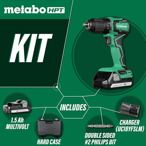  Metabo HPT Cordless Drill 18V Sub-Compact Brushless Motor Lithium-Ion Batteries Lifetime Tool Warranty DS18DDX