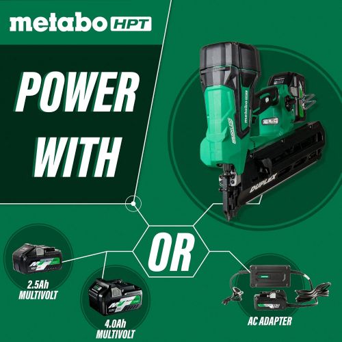  Metabo HPT 36V MultiVolt Cordless Duplex Nailer | 21 Degree Duplex Nail, up to 3-1/2-Inch | 1-36V Battery + Charger | NR3675DD