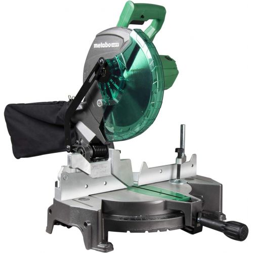  Metabo HPT 10-Inch Compound Miter Saw, Single Bevel, 15-Amp Motor, 0-52° Miter Angle Range, 0-45° Bevel Range, Large Table, 10 24T TCT Miter Saw Blade (C10FCGS)