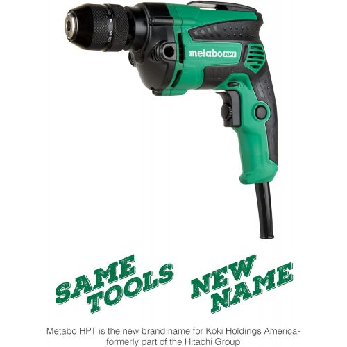  Metabo HPT Drill, Corded, 7-Amp, 3/8-Inch, Metal Keyless Chuck, Variable Speed w/ Dial, Rubber Over-Molded Handle, Forward / Reverse, 5-Year Warranty (D10VH2)