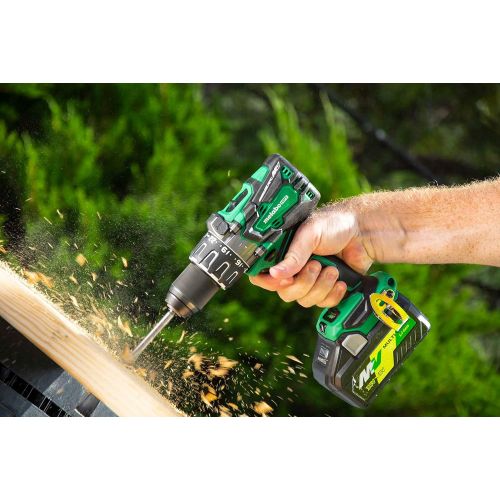  Metabo HPT 36V MultiVolt Hammer Drill Kit | Brushless Motor | 1/2-in Keyless Metal Chuck | 2-36V, 4.0Ah Batteries + Rapid Charger | DV36DA, Green