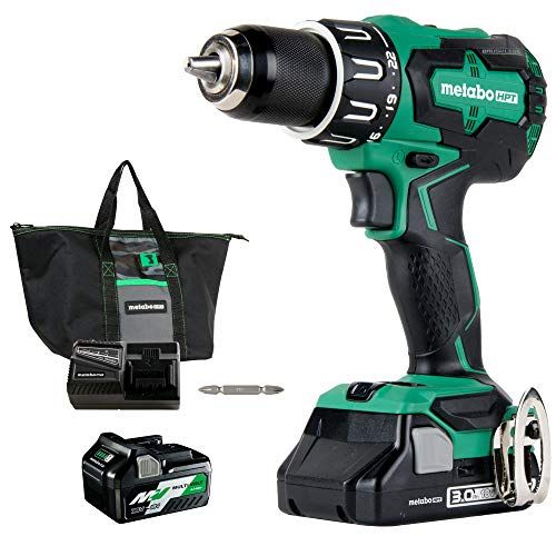  Metabo HPT 18V Cordless Hammer Drill | Includes Two Batteries | 1-36V/18V Multivolt 5.0 Ah & 1-18V Compact 3.0 Ah Battery | 1/2 Keyless Chuck | 620 In/Lbs Turning Torque | DV18DBFL