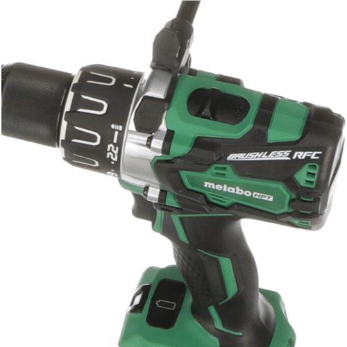  Metabo HPT 18V Cordless Brushless Hammer Drill Kit, include 2-18V 6.0Ah Lithium Ion Slide-Type Batteries, Reactive Force Control, 1,205 In/Lbs of Turning Torque (DV18DBL2)