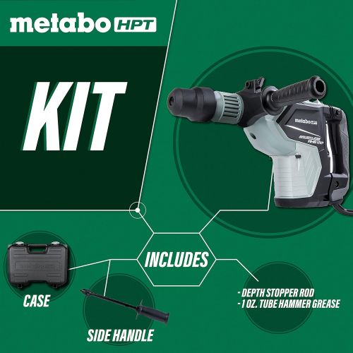  Metabo HPT Rotary Hammer Drill | 1-9/16-Inch | SDS Max | AC Brushless Motor | AHB Aluminum Housing Body | UVP User Vibration Protection (DH40MEY)