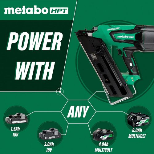  Metabo HPT 18V Cordless Framing Nailer | Tool Only - No Battery | Brushless Motor | 2 Up to 3-1/2 Clipped & Offset Round Paper Strip Nails | 30° Magazine | Lifetime Tool Warranty |