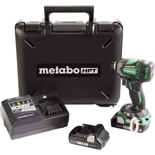  Metabo HPT 18V Cordless Impact Driver Kit | Triple Hammer Technology | Two Compact 3.0Ah Li-Ion Batteries | Powerful 1,832 in/lbs Torque | IP56 Compliant | LED Light | WH18DBDL2