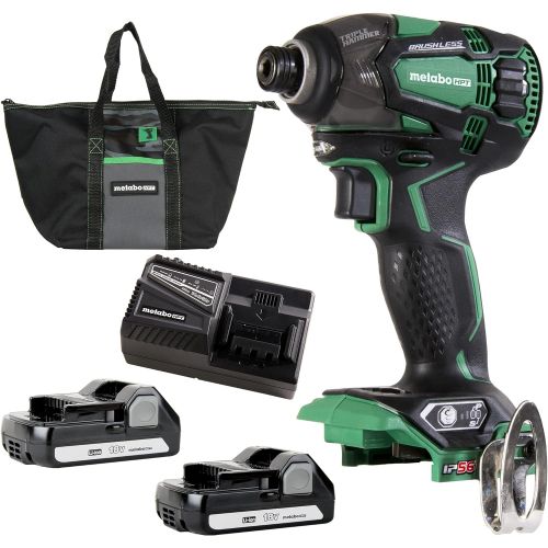  Metabo HPT 18V MultiVolt Cordless Triple Hammer Impact Driver Kit | 4-Stage Electronic Speed Switch | IP56 Rated | Lifetime Tool Warranty | WH18DBDL2C, Green