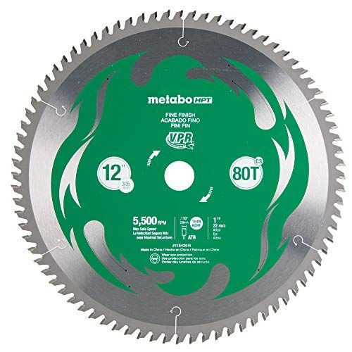  Metabo HPT 115436M 12 in. 80-Tooth Fine Finish VPR Blade