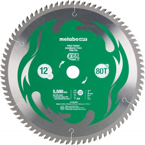  Metabo HPT 115436M 12 in. 80-Tooth Fine Finish VPR Blade