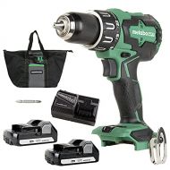 Metabo HPT 18V MultiVolt Cordless Drill/Driver Kit | Brushless Motor | 1/2-Inch Keyless Metal Chuck | Lifetime Tool Warranty | DS18DBFL2E, Green