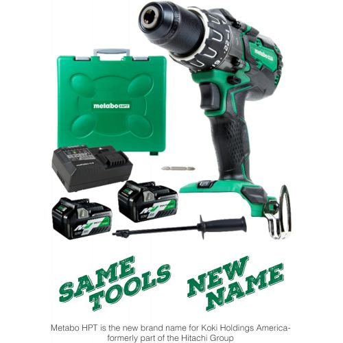  Metabo HPT 18V MultiVolt Cordless Drill/Driver Kit | Brushless Motor | 1/2-Inch Keyless Metal Chuck | Lifetime Tool Warranty | DS18DBFL2E, Green