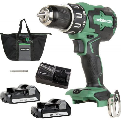  Metabo HPT 18V MultiVolt Cordless Drill/Driver Kit | Brushless Motor | 1/2-Inch Keyless Metal Chuck | Lifetime Tool Warranty | DS18DBFL2E, Green