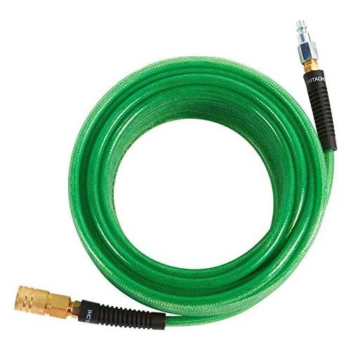  Metabo HPT Hitachi 115155 Professional Grade Polyurethane Air Hose with 1/4 Industrial Fittings, 1/4 x 50, Green