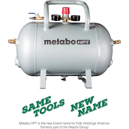  Metabo HPT Reserve Air Tank | Five Quick Connect Couplers | 10-Gallon Capacity | ASME Certified | UA3810AB