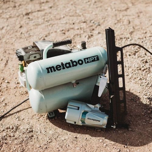  Metabo HPT Air Compressor, 4-Gallon, Electric, Twin Stack, Portable, Cast Iron, Oil Lubricated Pump, 135 PSI, 1-Year Warranty (EC99S)