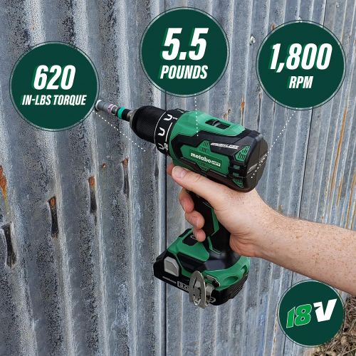  Metabo HPT 18V Cordless Brushless Driver Drill | Tool Only - No Battery | Built-in LED Light, 1/2-Inch Keyless All-Metal Chuck, Lifetime Tool Warranty | DS18DBFL2Q4
