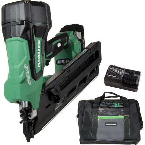  Metabo HPT Cordless Framing Nailer Kit, 18V, Brushless Motor, 2-Inch up to 3-1/2-Inch Clipped & Offset Round Paper Strip Nails, 3.0 Ah Lithium Ion Battery (NR1890DCS)