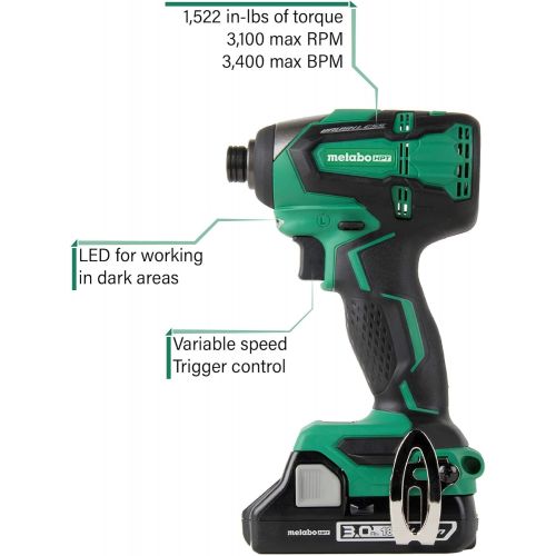  Metabo HPT Cordless Hammer Drill and Impact Driver Combo Kit, 18V, Brushless, Includes Two Batteries, 1-36V/18V MultiVolt 5.0 Ah and 1-18V Compact 3.0 Ah Battery, Lifetime Tool War