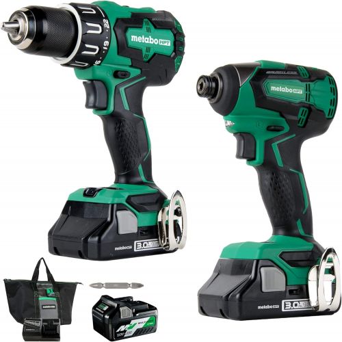  Metabo HPT Cordless Hammer Drill and Impact Driver Combo Kit, 18V, Brushless, Includes Two Batteries, 1-36V/18V MultiVolt 5.0 Ah and 1-18V Compact 3.0 Ah Battery, Lifetime Tool War