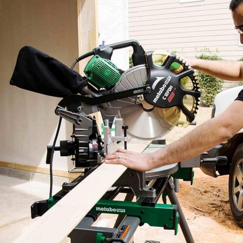  Metabo HPT 12-Inch Compound Miter Saw, Laser Marker System, Double Bevel, 15-Amp Motor, Tall Pivoting Aluminum Fence, 5 Year Warranty (C12FDHS)