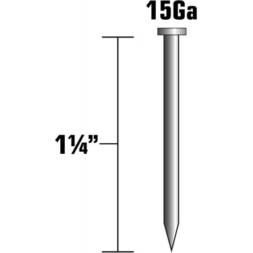  Metabo HPT 24201SHPT 1-1/4 x 15 Gauge Galvanized Angled Finish Nails For NT65MA4 | NT65GAP9 | NT1865DMA | 1000 Count